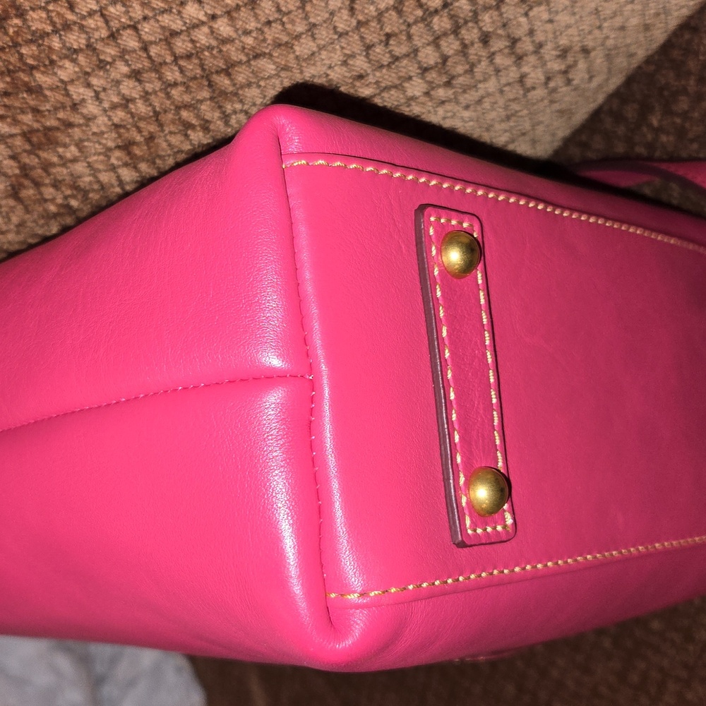 Dooney & Bourke Selina Fuchsia Florentine Leather Crossbody Bag - Picture 15 of 16